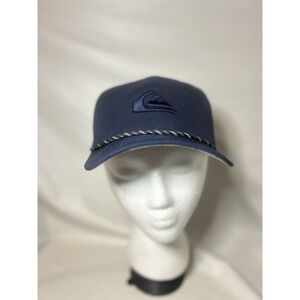Quicksilver Navy Blue Mesh Trucker Hat  Surf‎ Skate Snapback Rope Polyester